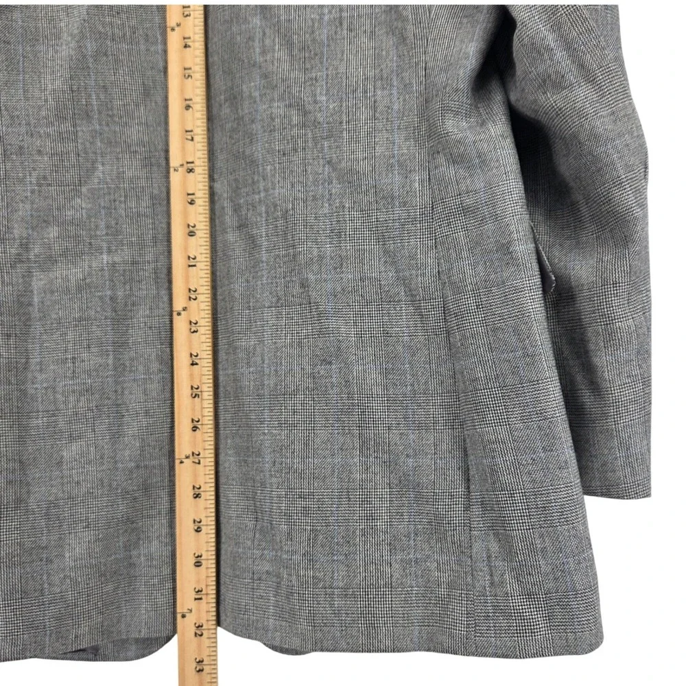 Jos A Bank Signature Collection Men's Blazer 42L Silk Camel Hair Grey Glen Plaid